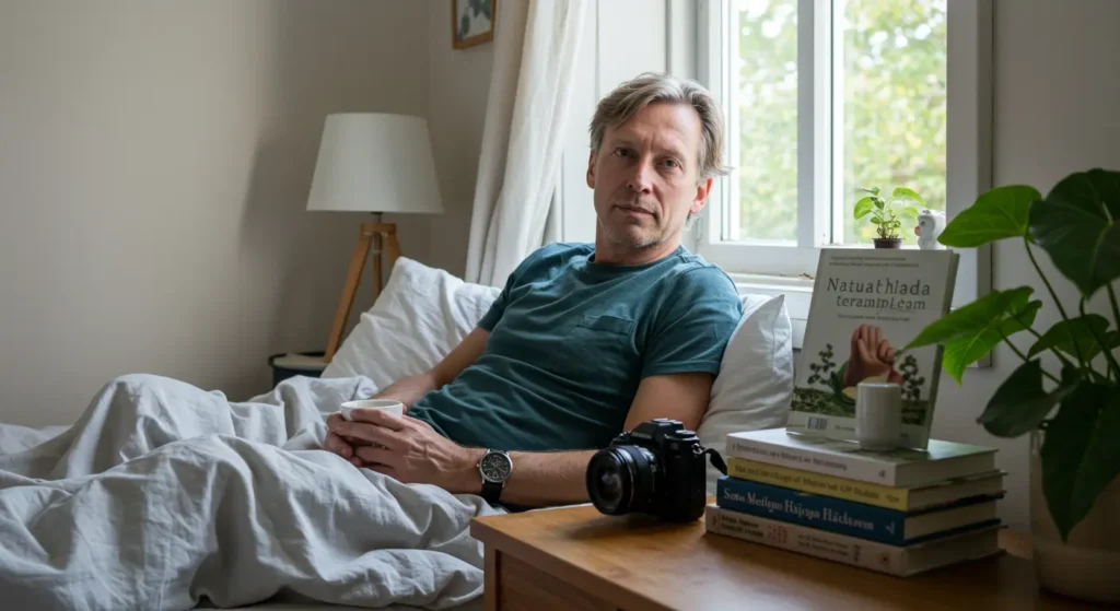 Illustration som visar testosteronets biologiska funktioner i mannens kropp.
