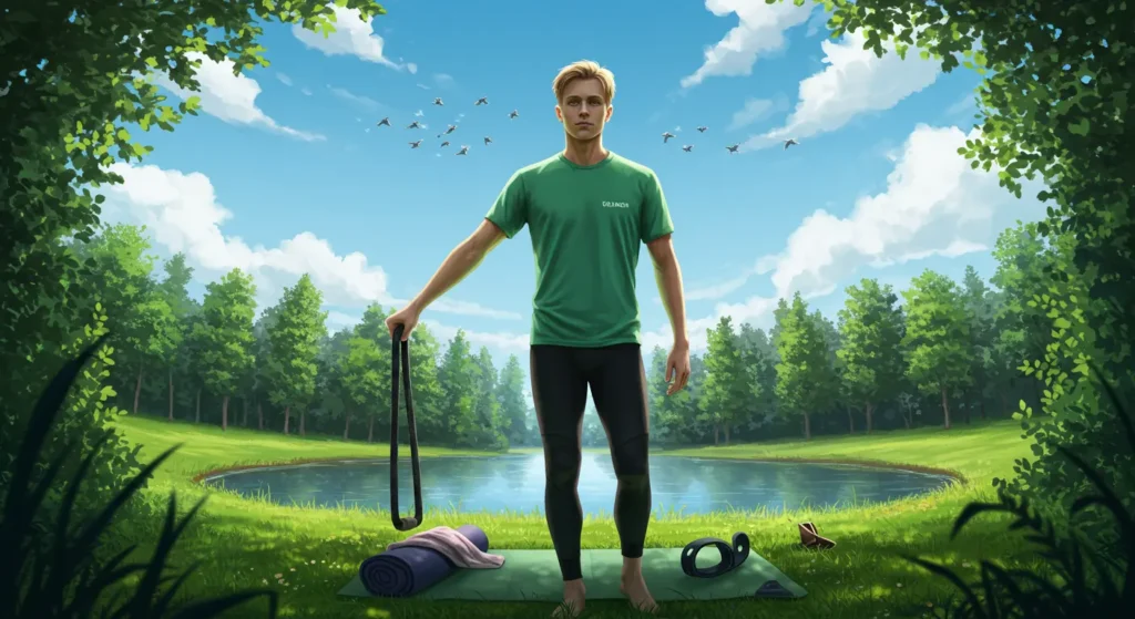 Man med energi i naturmiljö som representerar testosteronbalans