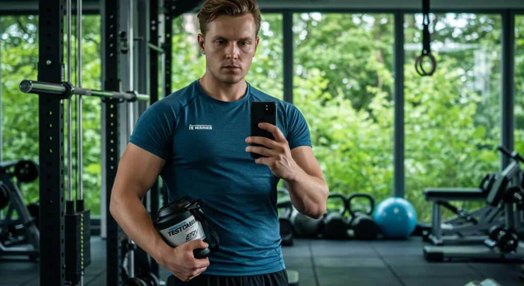 man tar testoman balans supplement för ökad energi och hormonbalans